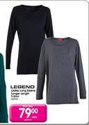 Legend Ladies Long Sleeve Longer Length T-Shirt-Each