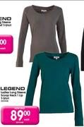 Legend Ladies Long Sleeve Scoop Neck 1 Up T-Shirt-Each