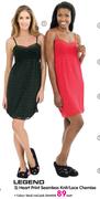 Legend Heart Seamless Knit/Lace Chemise-Each
