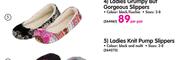 Ladies Knit Pump Slippers-Per Pair