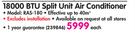 Goldair 18000 BTU Split Unit Air Conditioner RAS-180