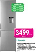 Hisense 345L Combi Fridge/Freezer With Water Dispenser H345BME-WD