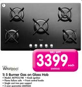Whirlpool 5 Burner Gas On Glass Hob AKT933/NB