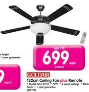 Goldair 132cm Ceiling Fan Plus Remote GCF-501R-Each