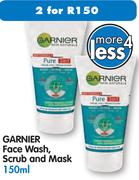 Garnier Face Wash,Scrub And Mask-2x150ml