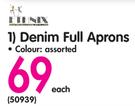 Finix Denim Full Aprons In Assorted Colours