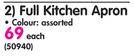 Finix Denim Full Kitchen Aprons In Assorted Colours