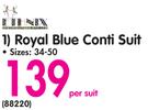 Royal Blue Conti Suit Sizes:34-50