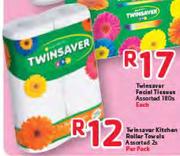 Twinsaver Kitchen Roller Towels Assorted- 2's Per Pack