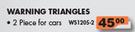 Warning Triangles 2 Piece For Cars