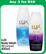 Lux Body Wash(All Variants)-2x400Ml