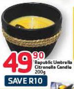 Republic Umbrella Citrenella Candle-200g