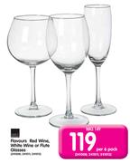 Flavours Red Wine, White Wine Or Flute Glasses-Per 6 Pack