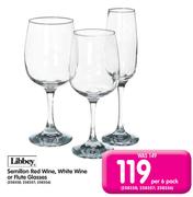 Libbey Semillon Red Wine, White Wine Or Flute Glasses-Per 6 Pack