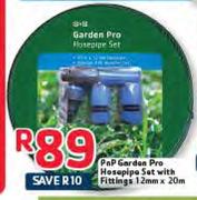 PnP Garden Pro Hosepipe Set With Fittings(12mm x 20m)
