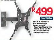 Barkan 3-Movement Wallmount For Tv Panels Up to 56"
