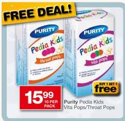 Purity Pedia Kids Vita Pops/Throat Pops-10 Per Pack