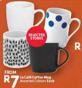 Le Cafe Coffee Mug Assorted Colours-Each