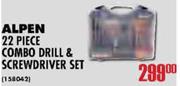 Alpen 22 Piece Combo Drill & Screwdriver Set