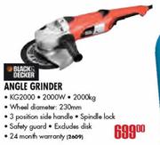 Black & Decker Angle Grinder 2000W (KG2000)