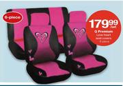 Q Premium Love Heart Seat Covers-6 piece per set