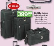 Skyflite 3-Piece Deluxe Travel Set (75cm, 55cm, 55cm Duffel Bag)-per set