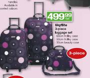 Skyflite 3-Piece Luggage Set (60cm, 50cm, 30cm Beauty Case)-per set