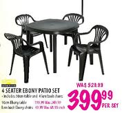 4 Seater Ebony Patio Set