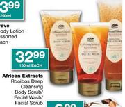 African Extracts Rooibos Deep Cleansing Body Scrub/Facial Wash/Facial Scrub-150ml Each