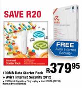 100MB Data Starter Pack + Avira Internet Security 2012