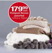 Pompom Throws Assorted 127x152cm-Each