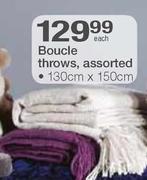 Boucle Throws Assorted 130x150cm-Each