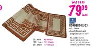 Waltex Borderd Rugs-50 x 80cm Each