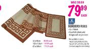 Waltex Borderd Rugs-65 x 100cm Each