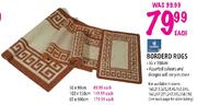 Waltex Borderd Rugs-100 x 150cm Each