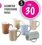 Assorted Stoneware Mugs-5's