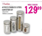 Home Elegance 4 Piece Stainless Steel Canister Set