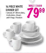 16 Piece White Dinner Set