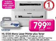 Brother HL2130 Mono Laser Printer plus Toner