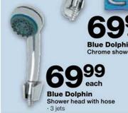 Blue Dolphin Shower Head with Hose-Each