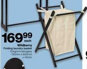 Wildberry Folding Laundry Basket-Each