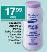 Elizabeth Anne's & Purity Baby Powder Cornstarch-200Gm