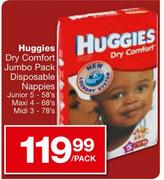 Huggies Dry Comfort Jumbo Pack Disposable Nappies Junior 5-58's