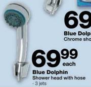 Blue Dolphin Shower Head with Hose-Each