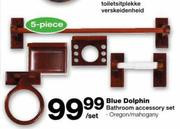 Blue Dolphin Bathroom Accessory Set-5 Piece Per Set