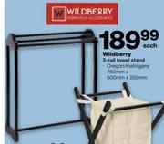 Wildberry Towel Stand-3 Rail Each