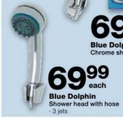 Blue Dolphin Shower Head With Hose-3 Jets Each