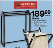 Wildberry 3-Rail Towel Stand-Each