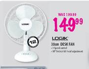Logik 30cm Desk Fan