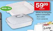 White Rectangular Baker/Casserole-Each